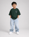 Boys oversized graphic t-shirt in emerald green, 23 Jersey print, Bold Cub Korean streetwear - front