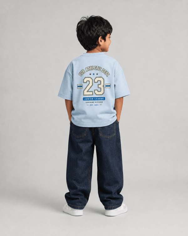 23 Jersey – Boys Oversized Graphic T-Shirt – Sky Blue