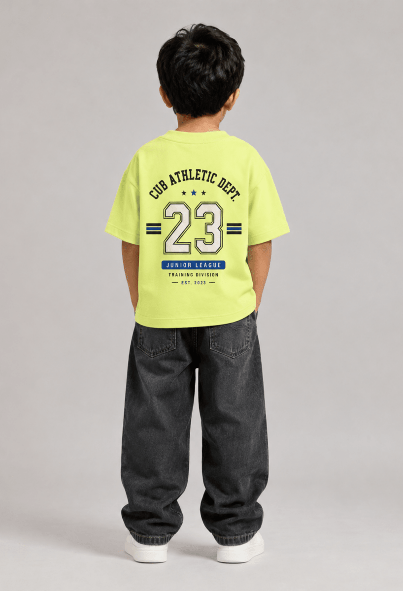 23 Jersey – Boys Oversized Graphic T-Shirt – Neon Lime