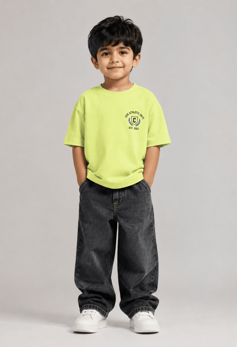 23 Jersey – Boys Oversized Graphic T-Shirt – Neon Lime