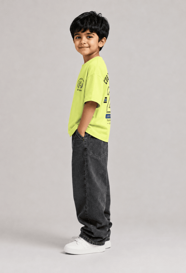 23 Jersey – Boys Oversized Graphic T-Shirt – Neon Lime
