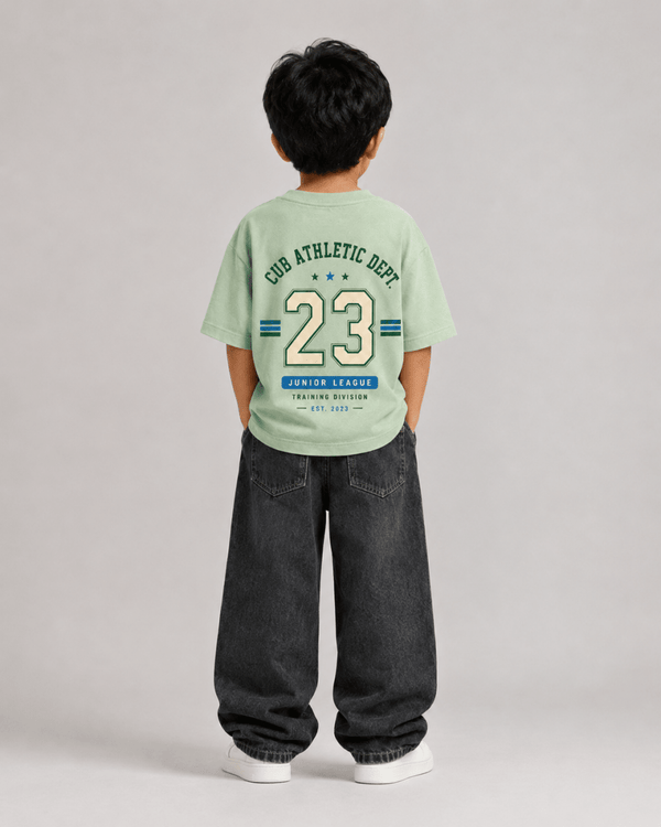 23 Jersey – Boys Oversized Graphic T-Shirt – Matcha Green