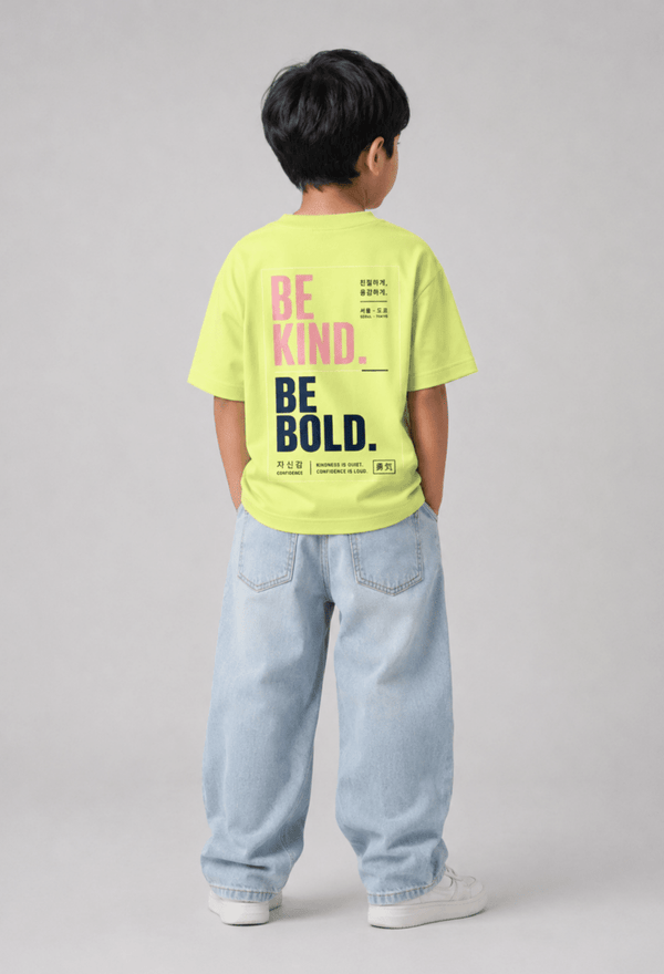 Be Bold – Boys Oversized Graphic T-Shirt – Neon Lime