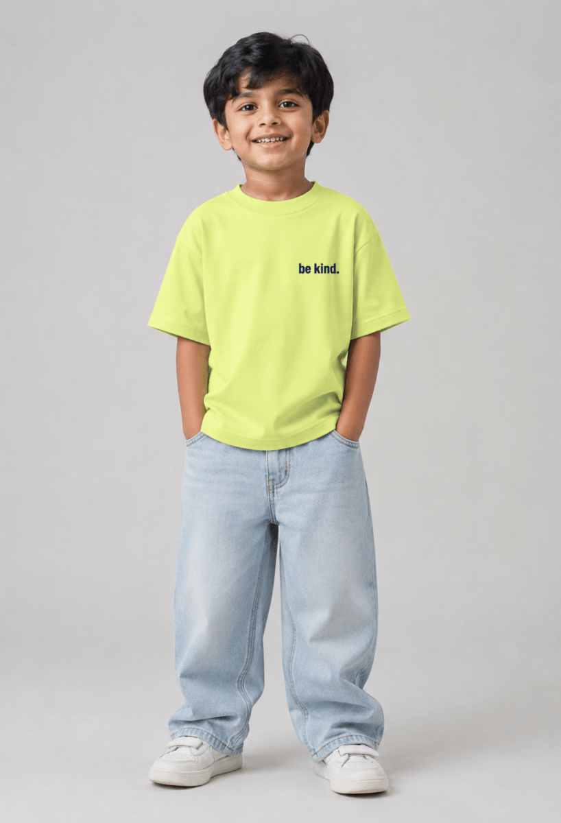 Be Bold – Boys Oversized Graphic T-Shirt – Neon Lime