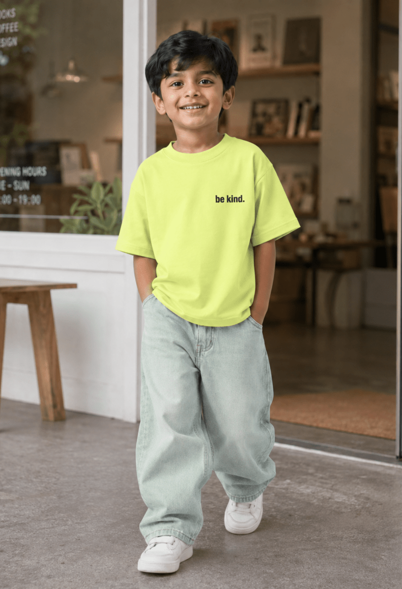 Be Bold – Boys Oversized Graphic T-Shirt – Neon Lime