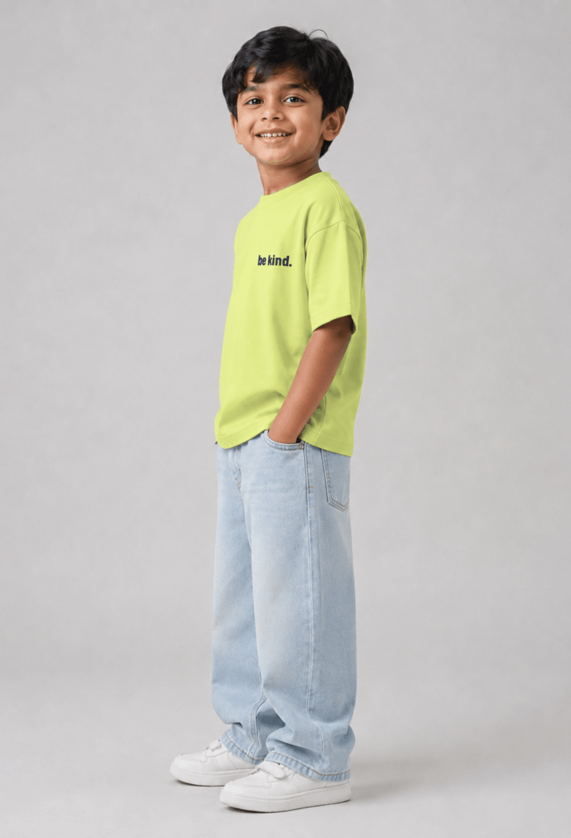 Be Bold – Boys Oversized Graphic T-Shirt – Neon Lime