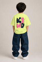 Be Kind – Boys Oversized Graphic T-Shirt – Neon Lime