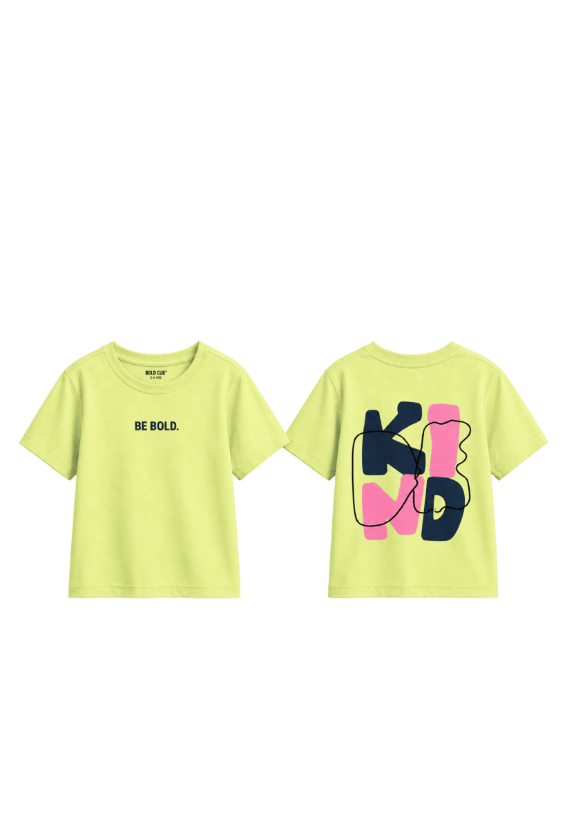 Be Kind – Boys Oversized Graphic T-Shirt – Neon Lime