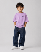 Boys oversized graphic t-shirt in lavender, Be Bold print, Bold Cub Korean streetwear - front