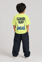 Good Kid, Bad Ideas – Boys Oversized Graphic T-Shirt – Neon Lime