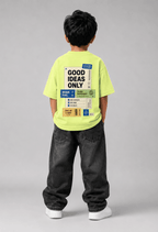 Good Ideas Only – Boys Oversized Graphic T-Shirt – Neon Lime