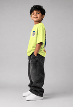 Good Ideas Only – Boys Oversized Graphic T-Shirt – Neon Lime