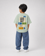 Boys oversized graphic t-shirt in terracotta, Good Ideas Only print, Bold Cub Korean streetwear - back