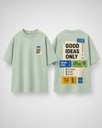 Boys oversized graphic t-shirt in terracotta, Good Ideas Only print, Bold Cub Korean streetwear - flat lay