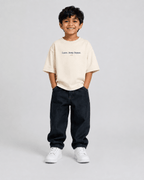 Boys oversized graphic t-shirt in off-white, Keep Growing print, Bold Cub Korean streetwear - front