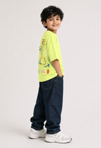 There Are No Rules – Boys Oversized Graphic T-Shirt – Neon Lime