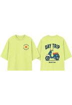 Road Trip – Boys Oversized Graphic T-Shirt – Neon Lime